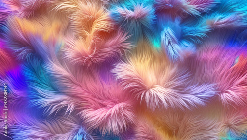 furry abstract background with holographic colors
