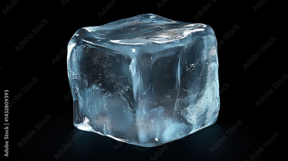 Obraz premium Stylized vector render of ice cube for infographic use