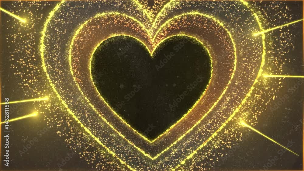 love heart shape light glow loop streaks effect motion graphics video transparent background with alpha channel