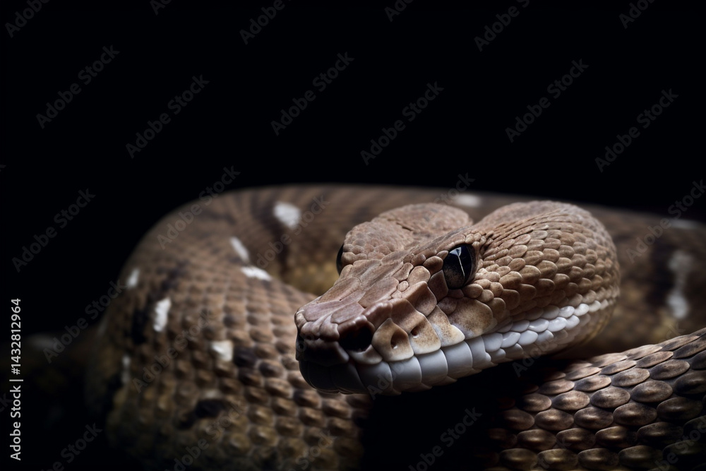 Obraz premium Dangerous white Spotted Snake in Natural Colors.