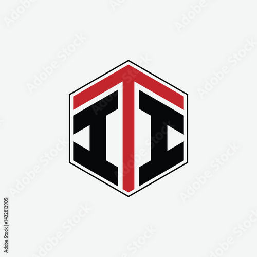 280 a rectangle polygon hexagon shape alphabet word letter geometric educational learning logo I I