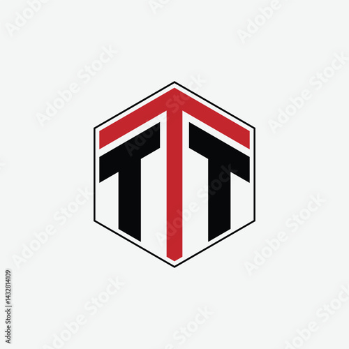291 a rectangle polygon hexagon shape alphabet word letter geometric educational learning logo T T