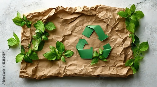 Crumpled Paper Recycling Symbol
