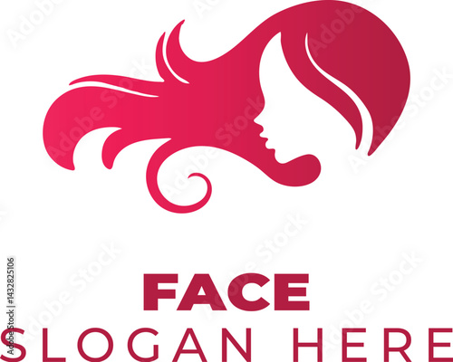 Mystique in Crimson Red: The Woman with Flowing Hair