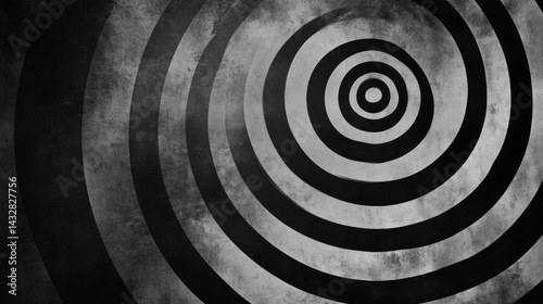 A minimalist abstract digital design of concentric circles and spirals, AI Generative.