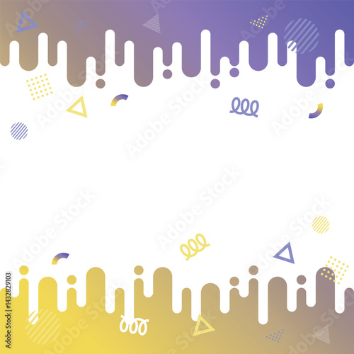 Melted Geometric Pattern Background Web Graphic Seamless Frame Form Gradient Party Yellow Blue / とろける幾何学模様 背景 素材 シームレス フレーム シェイプ グラデーション パーティー 黄色 青