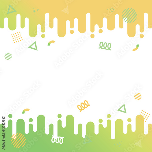 Melted Geometric Pattern Background Web Graphic Seamless Frame Form Gradient Party Yellow Green / とろける幾何学模様 背景 素材 シームレス フレーム シェイプ グラデーション パーティー 黄色 緑
