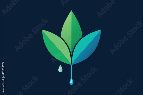 close up of leaves dripping with rainwater .eps
