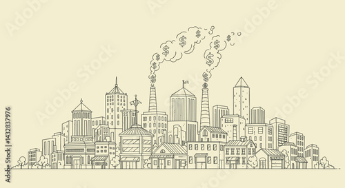 City Under Corruption Cloud