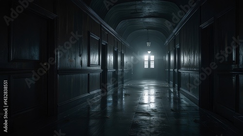 The stairs and corridor of the studio illustration 