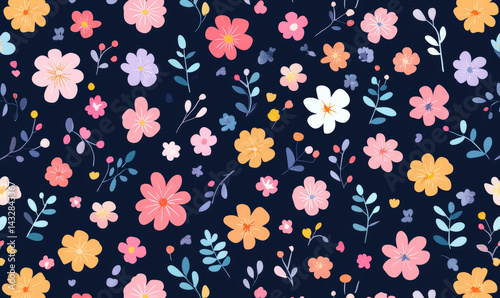 Cute flower seamless pattern background