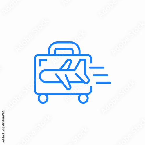 airplane luggage icon sign vector