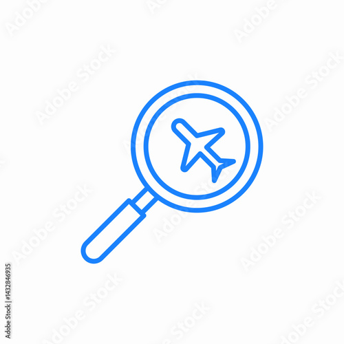airplane search icon sign vector