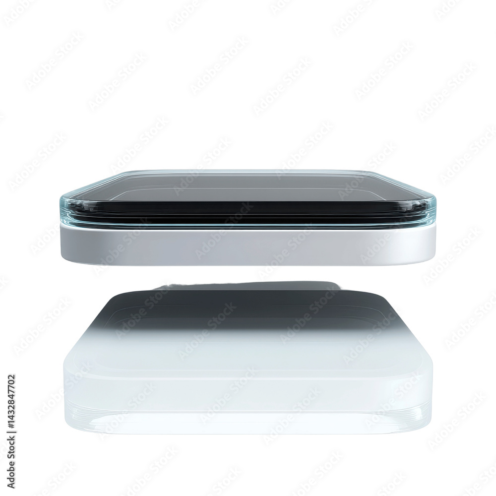 Futuristic Technology Layered Glass Platform with Sleek Design Futuristic Technology Layered Glass Platform with Sleek Design