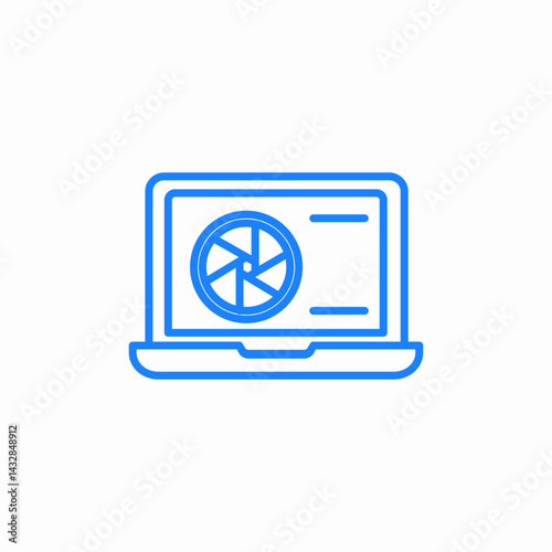 laptop settings icon sign vector