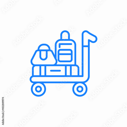 luggage trolley icon sign vector