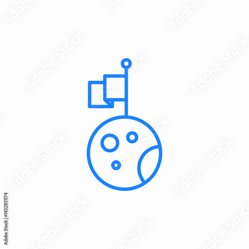 moon landing icon sign vector