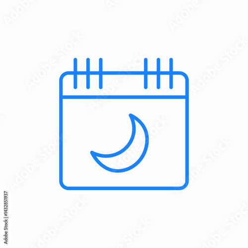 night calendar icon sign vector