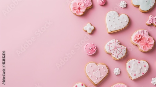 Mother's Day Cookie Background: Baking Sweet Intentions, Unfolding a Tasty Scroll of the Interweaving of Warm Affection and Gratitude on Mother's Day