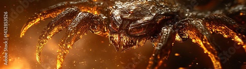 Fiery Spider Creature in Flames