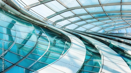 Close-up of metal panels in futuristic architecture
