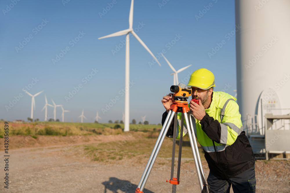 custom made wallpaper toronto digitalEngineers inspect wind farms, power generation systems, natural industries and environmental concepts, clean energy.