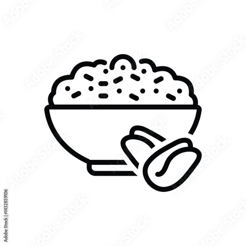 Black line icon for oats
