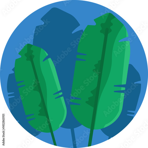 Tropical foliage commonly found in zoo habitats, symbolizing lush, exotic environments.