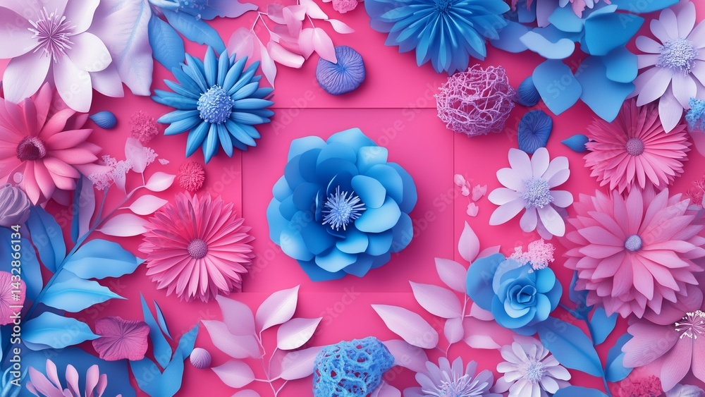 Festive Floral Frame,
Vibrant Flower Border for Celebrations and Greetings