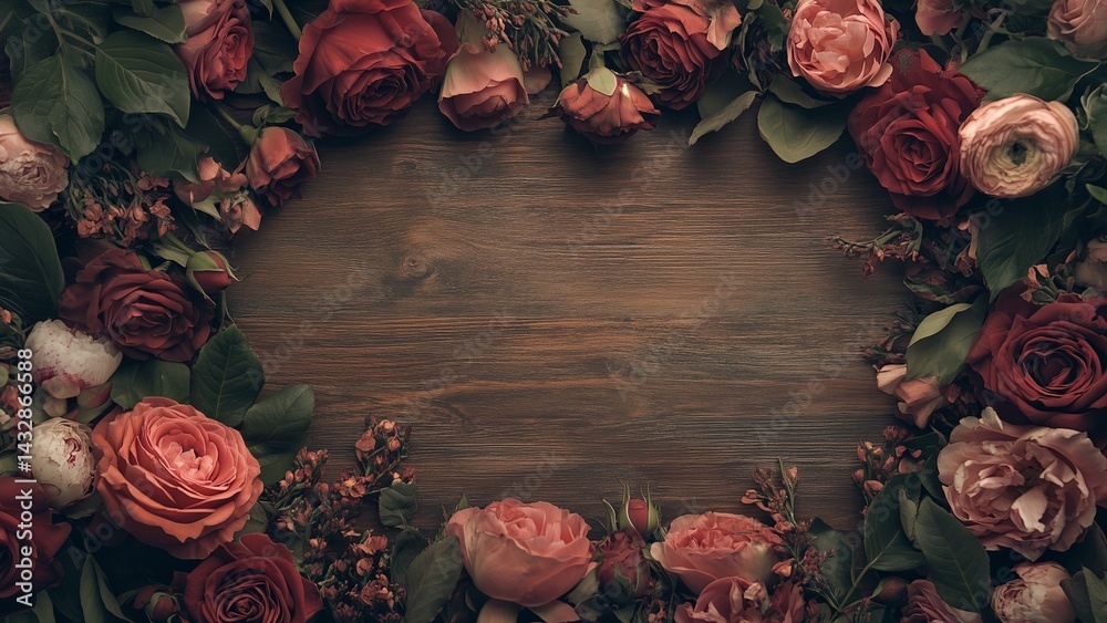 Festive Floral Frame,
Vibrant Flower Border for Celebrations and Greetings