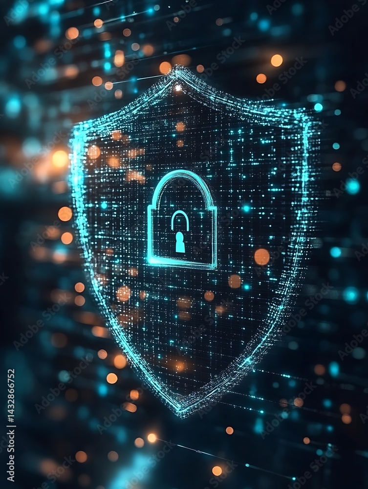 Cyber Security Shield Abstract