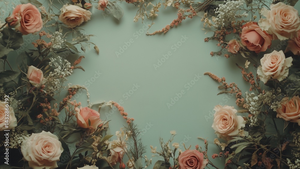 Festive Floral Frame,
Vibrant Flower Border for Celebrations and Greetings