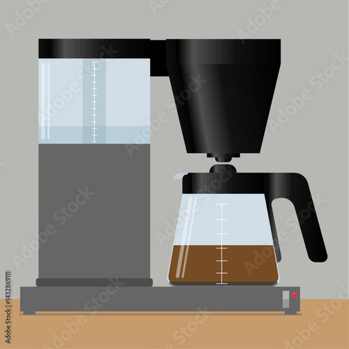 A coffe maker machine, flat style vector illustration