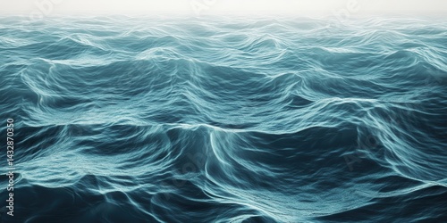 Turbulent ocean waves in a deep blue sea. photo