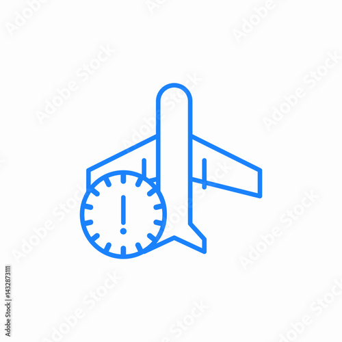 delayed flight icon sign vector