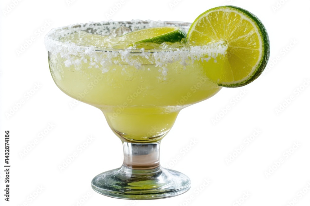 custom made wallpaper toronto digitalRefreshing margarita cocktail with lime slice and salt rim on white background enhancing a summer vacation mood and capturing a vibrant beverage in a studio shot