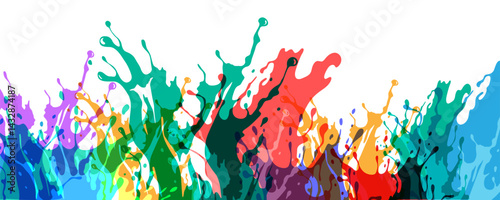 Paint splashes. Decoration border from overlay ink splashes element.