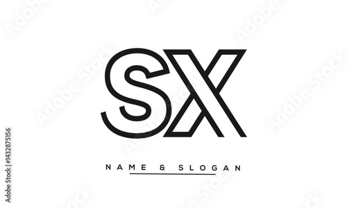 Obraz na płótnie SX, XS Abstract Letters Logo Monogram w salonie