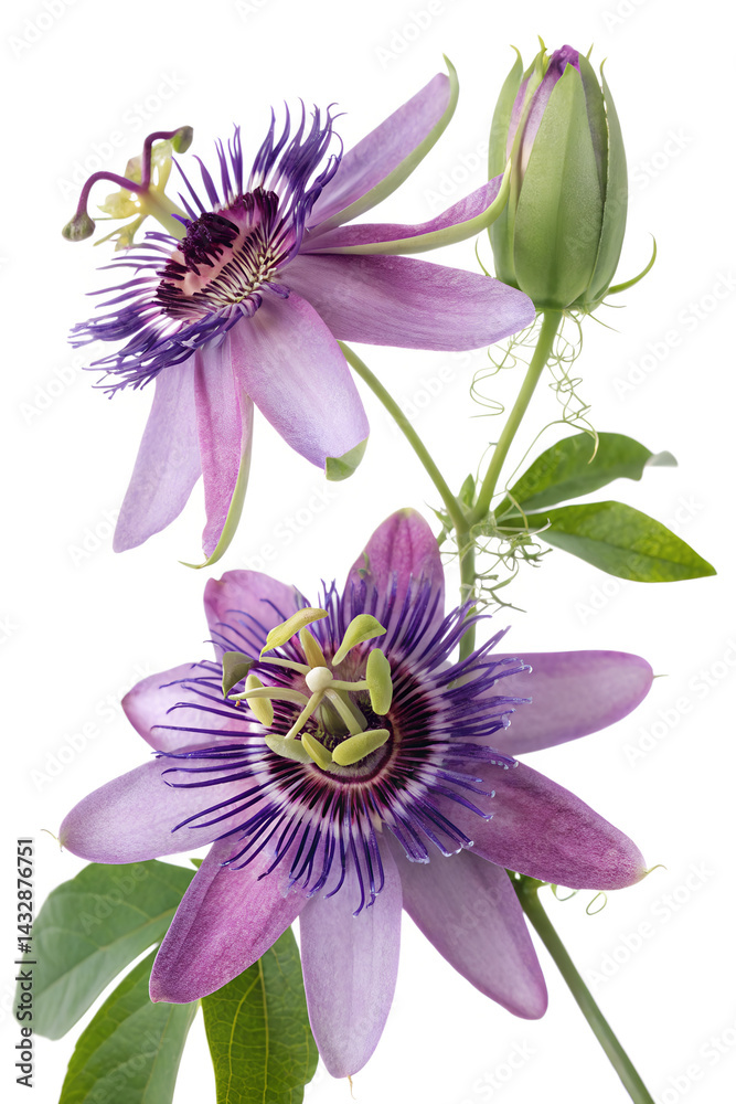 Obraz premium maypop flowers isolated on white background