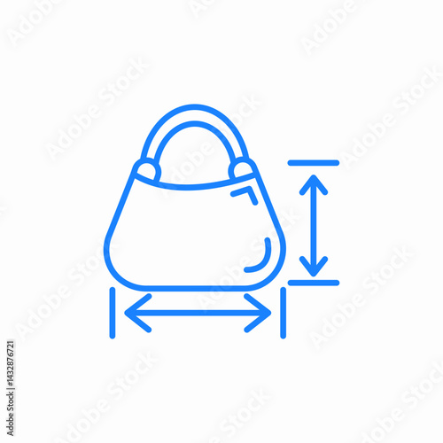 handbag size icon sign vector