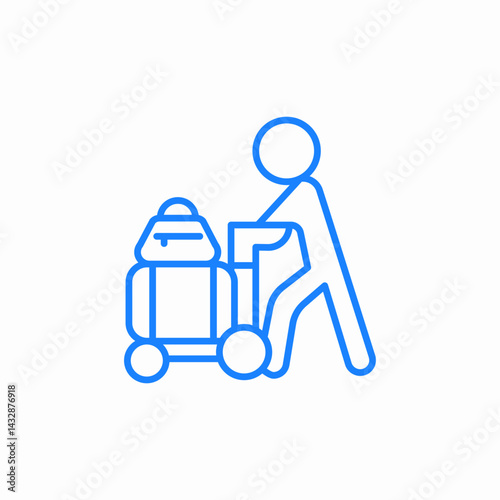 handling bags icon sign vector