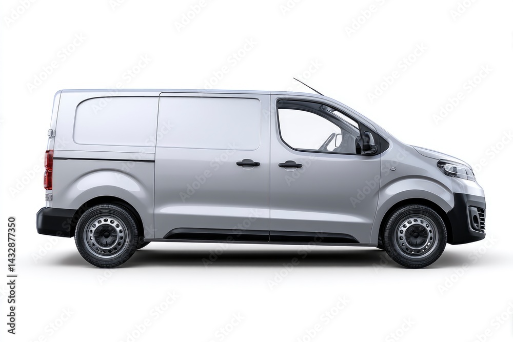 Silver Van Side View Silver Van Side View