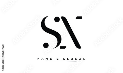 Obraz na płótnie SX, XS Abstract Letters Logo Monogram w salonie