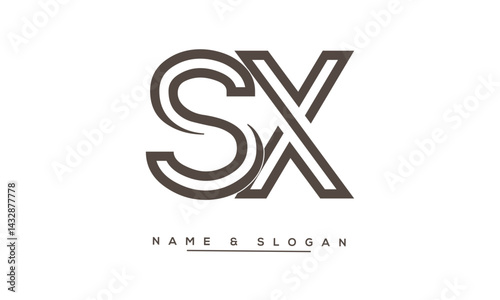 Obraz na płótnie SX, XS Abstract Letters Logo Monogram w salonie