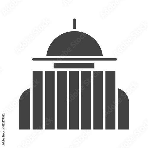 Government Building icon vector image. Suitable for mobile apps, web apps and print media.