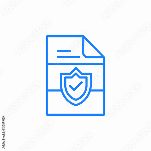 secure document icon sign vector