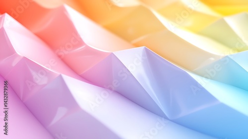 Abstract Geometric Rainbow Texture with Vibrant Pastel Colors