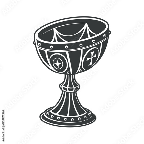 Silhouette Of Holy Grail In Black