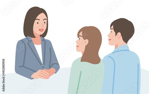 ミーティングをするビジネスパーソンのイラスト