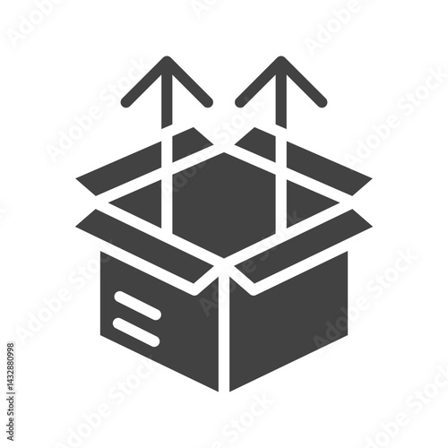 Open Box icon vector image. Suitable for mobile apps, web apps and print media.
